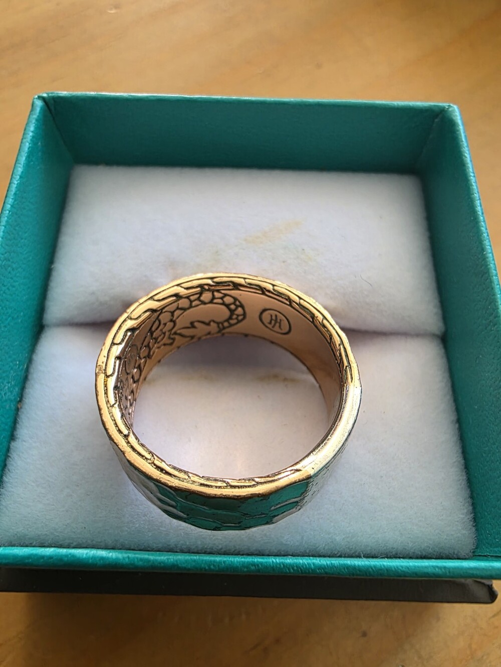 ED HARDY Designer 925 Silver Copper Plated Large Band Ring Sz 10.5